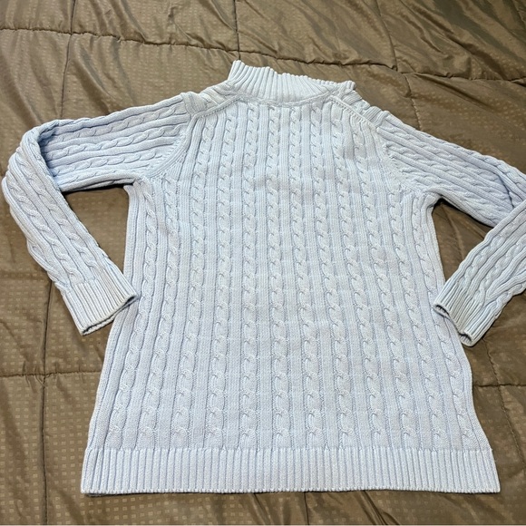 Llbean l.l. Bean blue cable knit sweater vneck size large - Picture 7 of 7
